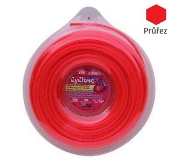 Žací struna 2,4mm-86m 6-hvězda