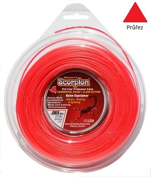 Žací struna 2,7mm-62m 3-hvězda